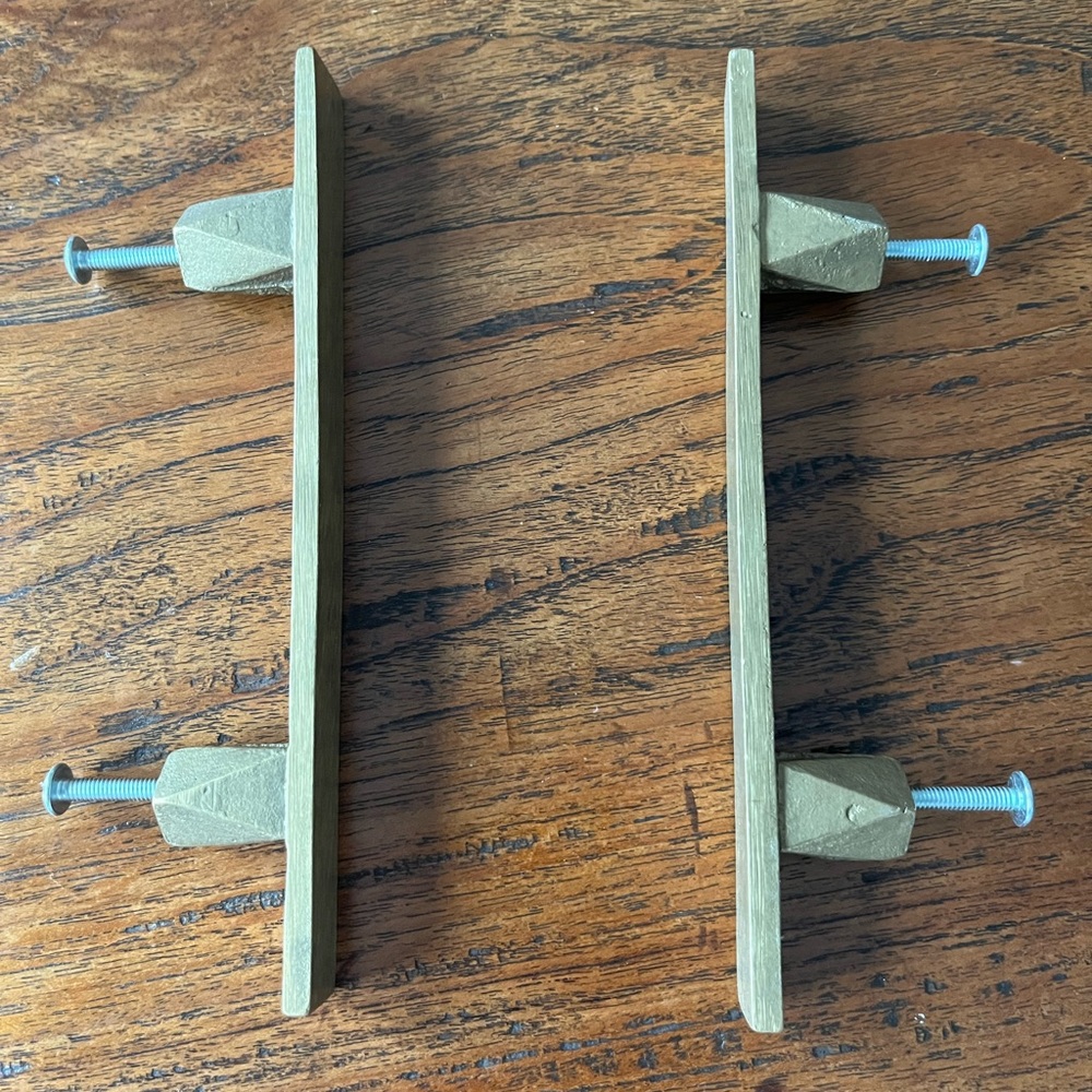 pair of brass handles